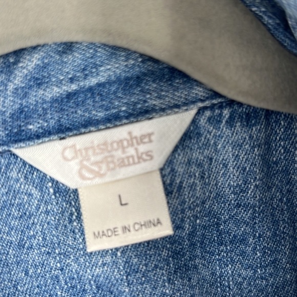 Vintage denim snowman Christmas button up size large - Picture 2 of 6